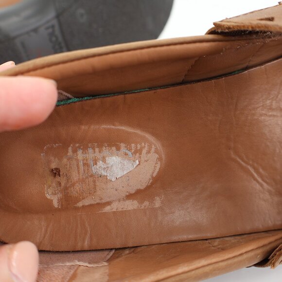 Hotter Sweet Women's Mary Jane Flats Size 11 Brown Leather Slip On Comfy Shoe - Picture 10 of 14